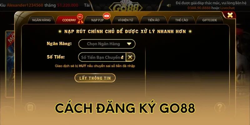 Cách đăng ký Go88