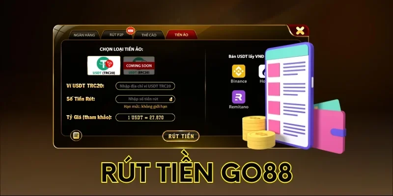 Chú ý khi tiến hành rút tiền Go88